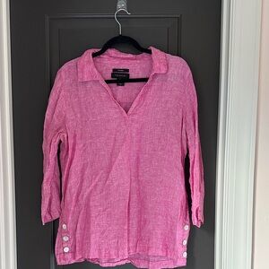 Tahari‎ Pink Button-Accent Tunic